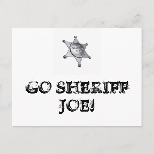 Geh Sheriff Joe! Postkarte (Vorderseite)