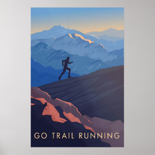 Geh Trail Running Reiseplakat Poster