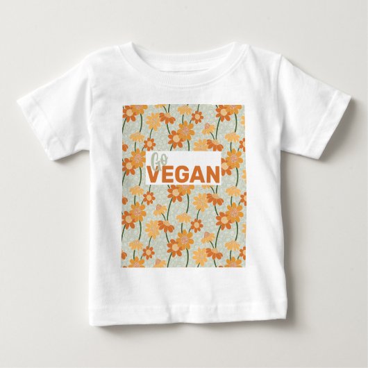 Geh Vegan! Hübscher Retro-Mutation der Blume der 1 Baby T-shirt (Vorderseite)