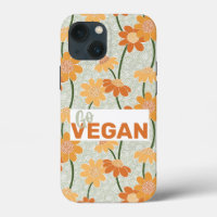 Geh vegan! Hübscher Retro-Mutation der Blume der 1