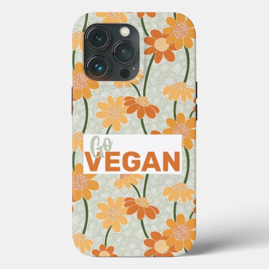 Geh vegan! Hübscher Retro-Mutation der Blume der 1 Case-Mate iPhone Hülle (Rückseite)
