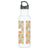 Geh vegan! Hübscher Retro-Mutation der Blume der 1 Edelstahlflasche (Rückseite)