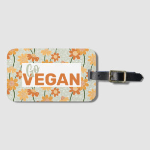 Geh Vegan! Hübscher Retro-Mutation der Blume der 1 Gepäckanhänger