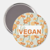 Geh Vegan! Hübscher Retro-Mutation der Blume der 1 Magnet (Vorderseite/Rückseite)