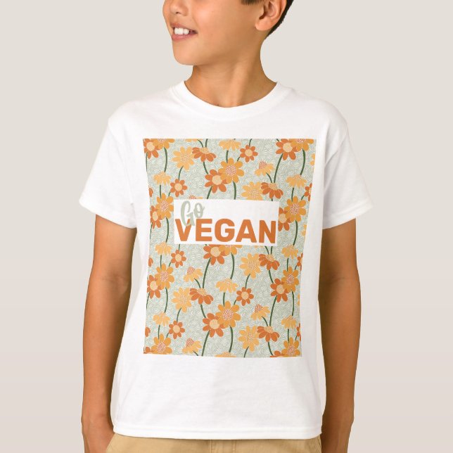 Geh Vegan! Hübscher Retro-Mutation der Blume der 1 T-Shirt (Vorderseite)