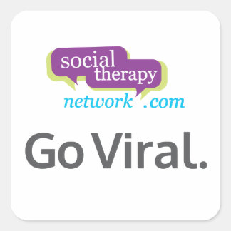 Geh viral. Social Therapy Network. Quadratischer Aufkleber