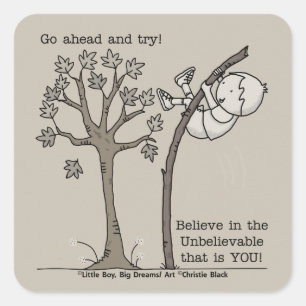 Geh vorbei und versuche es quadratischer aufkleber