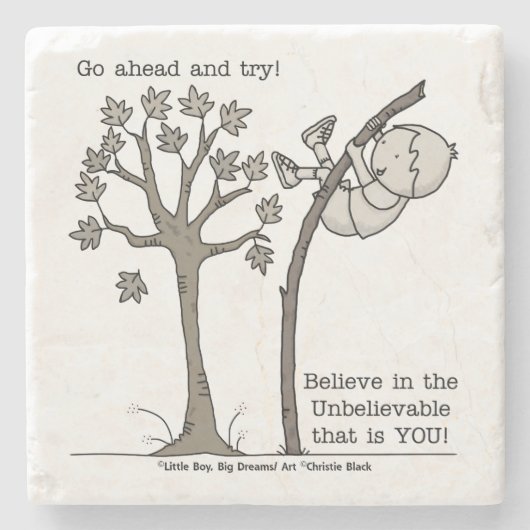 Geh vorbei und versuche es steinuntersetzer (Vorderseite)