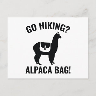 Geh wandern? Alpaca-Tasche! Postkarte