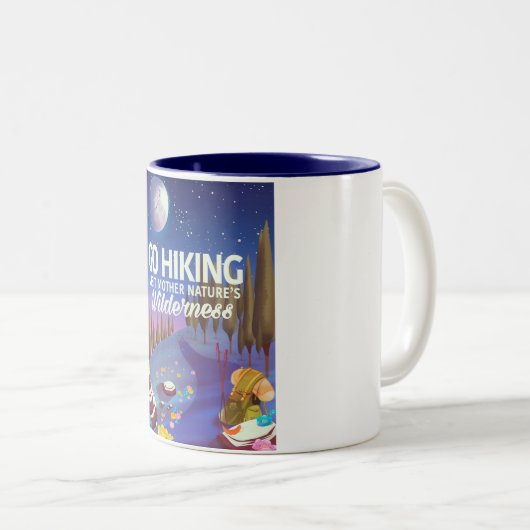 Geh wandern! (Nachtausgabe) Zweifarbige Tasse (VorderseiteRechts)