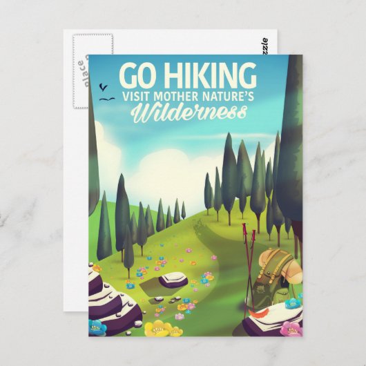 Geh wandern! postkarte (Vorne/Hinten)