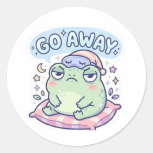 Geh weg Frosch Aufkleber Süßer verärgerter Frosch