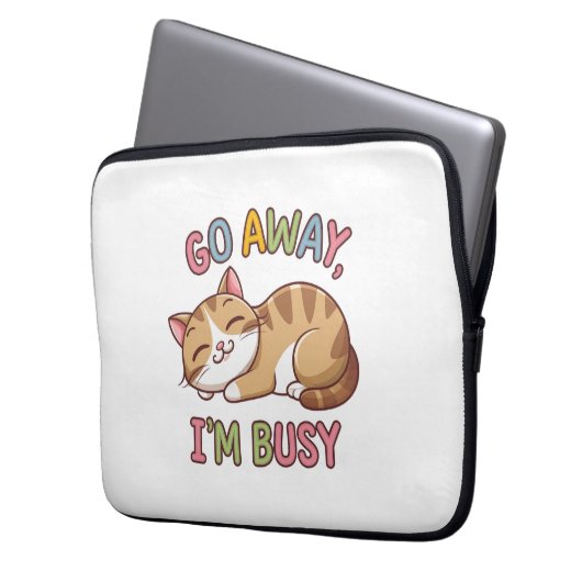 Geh weg, ich bin beschäftigt laptopschutzhülle (Vorderseite Links)