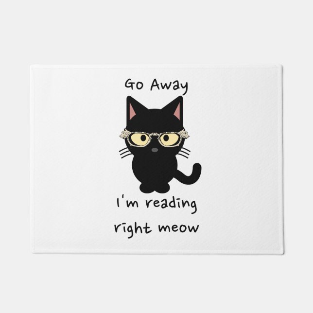 Geh weg, ich lese richtig MEOW Fußmatte (Vorderseite)