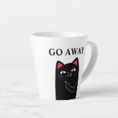 Geh weg Middle Finger Black Cat Funny Milchtasse (Rechte Ecke)