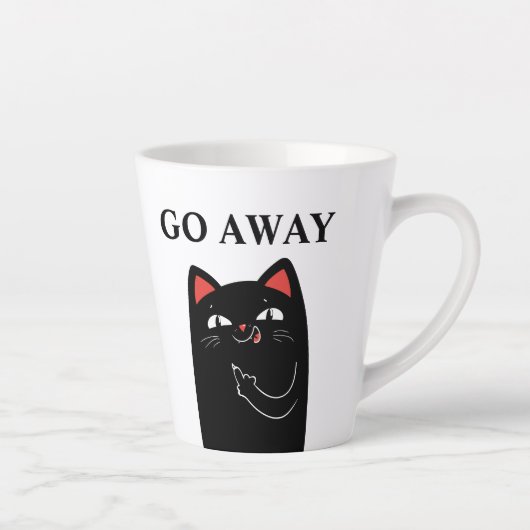 Geh weg Middle Finger Black Cat Funny Milchtasse (Rechts)