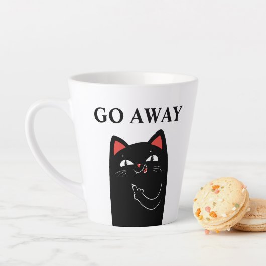 Geh weg Middle Finger Black Cat Funny Milchtasse (Beispiel)