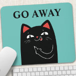 Geh weg Middle Finger Black Cat Funny Mousepad<br><div class="desc">Geh weg Middle Finger Black Cat Funny Mouse Pad. Personalisieren Sie dieses benutzerdefinierte Design mit Ihrem eigenen Text und wählen Sie Ihren eigenen Farbhintergrund.</div>