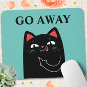 Geh weg Middle Finger Black Cat Funny Mousepad