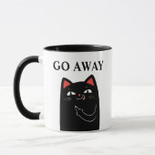 Geh weg Middle Finger Black Cat Funny Tasse (Links)