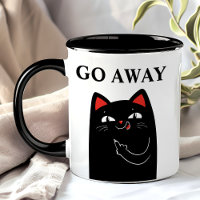 Geh weg Middle Finger Black Cat Funny