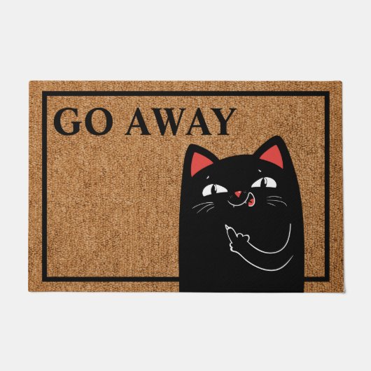 Geh weg Middle Finger Cat Funny Doormat Fußmatte (Vorderseite)