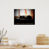 Geh weg Sonne - schlafende Katze Poster (Küche)