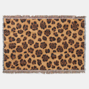 Geh wild Leoparden-Druck Gold Braun Orange Fell-Lo Decke