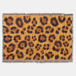 Geh wild Leoparden-Druck Gold Orange Bernstein Fel Decke