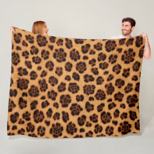 Geh wild Leopardendruck Gold Beige Orange Fell-Loo Fleecedecke