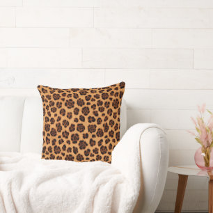 Geh wild Leopardendruck Gold Beige Orange Fell-Loo Kissen