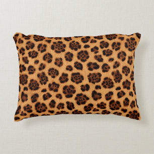 Geh wild Leopardendruck Gold Braun Orange Fell-Loo Dekokissen