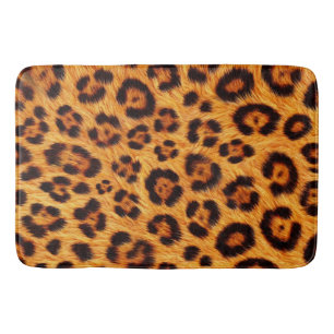 Geh wild Leopardendruck Gold Orange Bernstein Fell Badematte