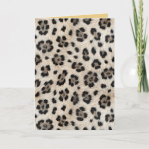 Geh wild Schneeleopard Warm Kunstfell-Look Dankeskarte