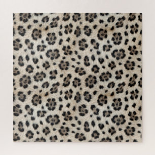 Geh wild Schneeleopard Warm Kunstfell-Look  Puzzle