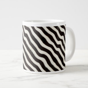 Geh wild Zebra Streifen Schwarz Weiß Faux Fell Opt Jumbo-Tasse