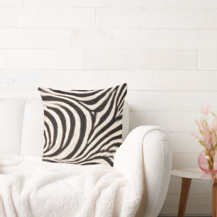 Geh wild Zebra Streifen Schwarz Weiß Faux Fell Opt Kissen