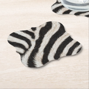 Geh wild Zebra Streifen Schwarz Weiß Faux Fell Opt Untersetzer