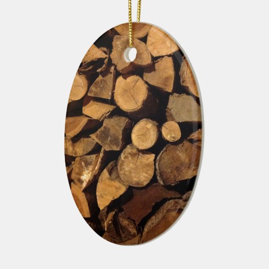 Gehacktes Feuer-Holz Keramik Ornament (Links)