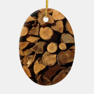 Gehacktes Feuer-Holz Keramik Ornament