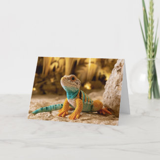 Gehäkelt besucht Collared Lizard Carlsbad Caverns Feiertagskarte