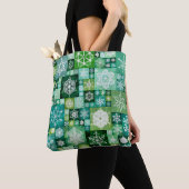 Gehäkelt Schneeflocken Grün Digital Patchwork Tasche (Von Nahem)