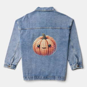 Gehäkelt Süßer Kürbis Jeansjacke
