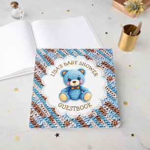 Gehäkelt Teddybär   Babyparty für Jungen Gästebuch