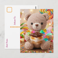 Gehäkelt Teddybär mit S'more | Hallo sagen