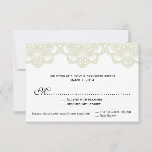 gehäkelte Hochzeitseinladung RSVP Karte
