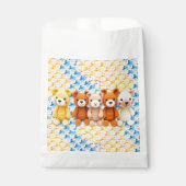 Gehäkelte Kuscheltiere Blau und Gelb Geschenktütchen (Vorderseite)