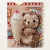 Gehäkelter Igel und Milchshake im Retro-Diner Planer (Rückseite)