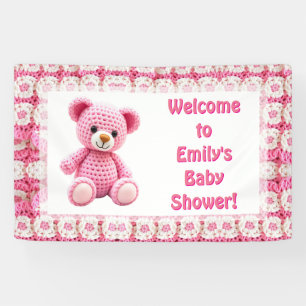 Gehäkelter Teddybär Mädchen-Baby-Party Banner