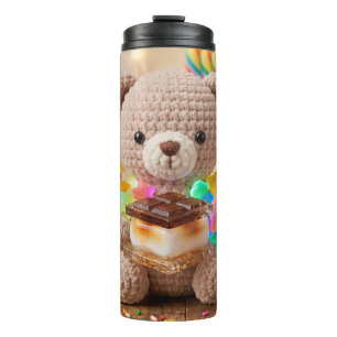 Gehäkelter Teddybär mit S'more personalisiert Thermosbecher